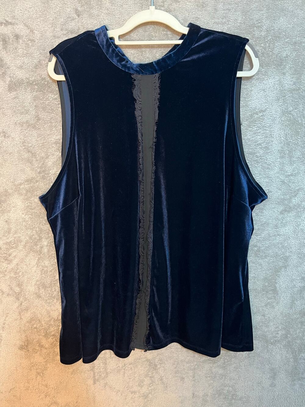 Modcloth Blouse 3X Navy Velvet Cyber Office Siren Date Night Preppy Holidays